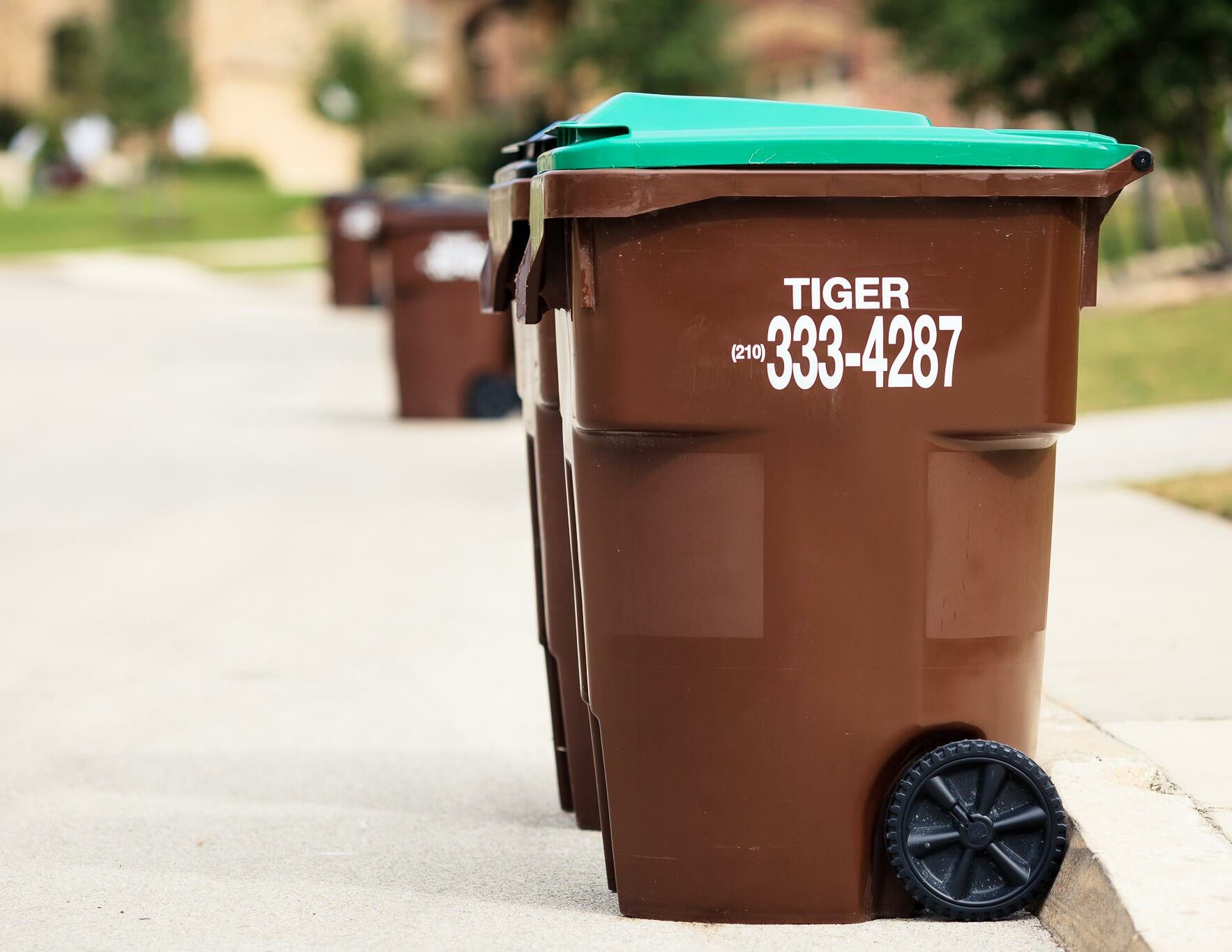 Residential 95 gallon recycle cart and trash cart