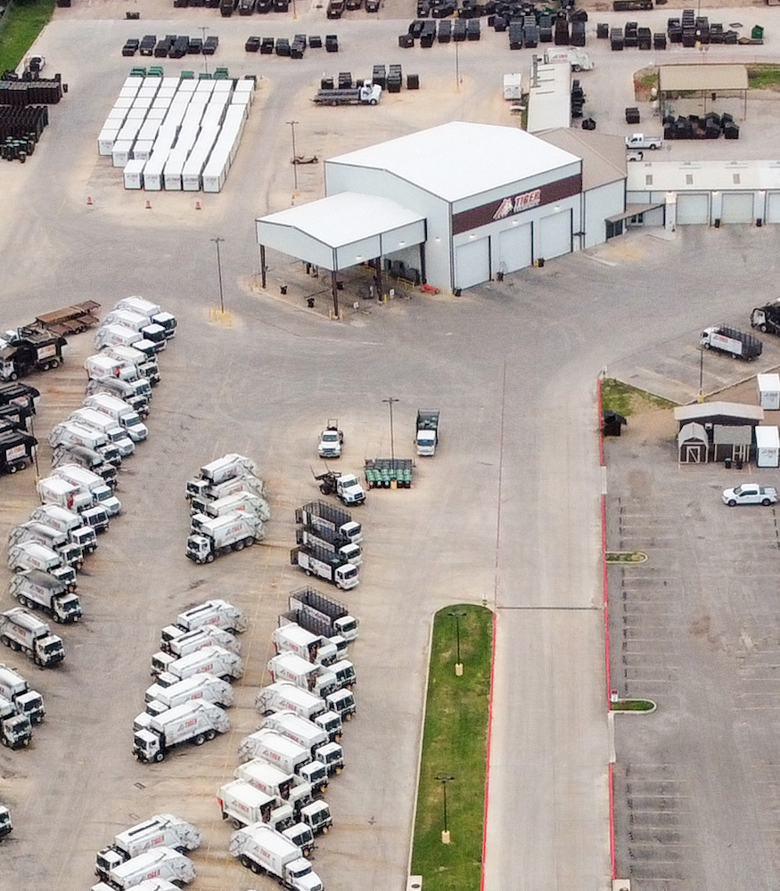 arial photo of Tiger Sanitation East Yard
