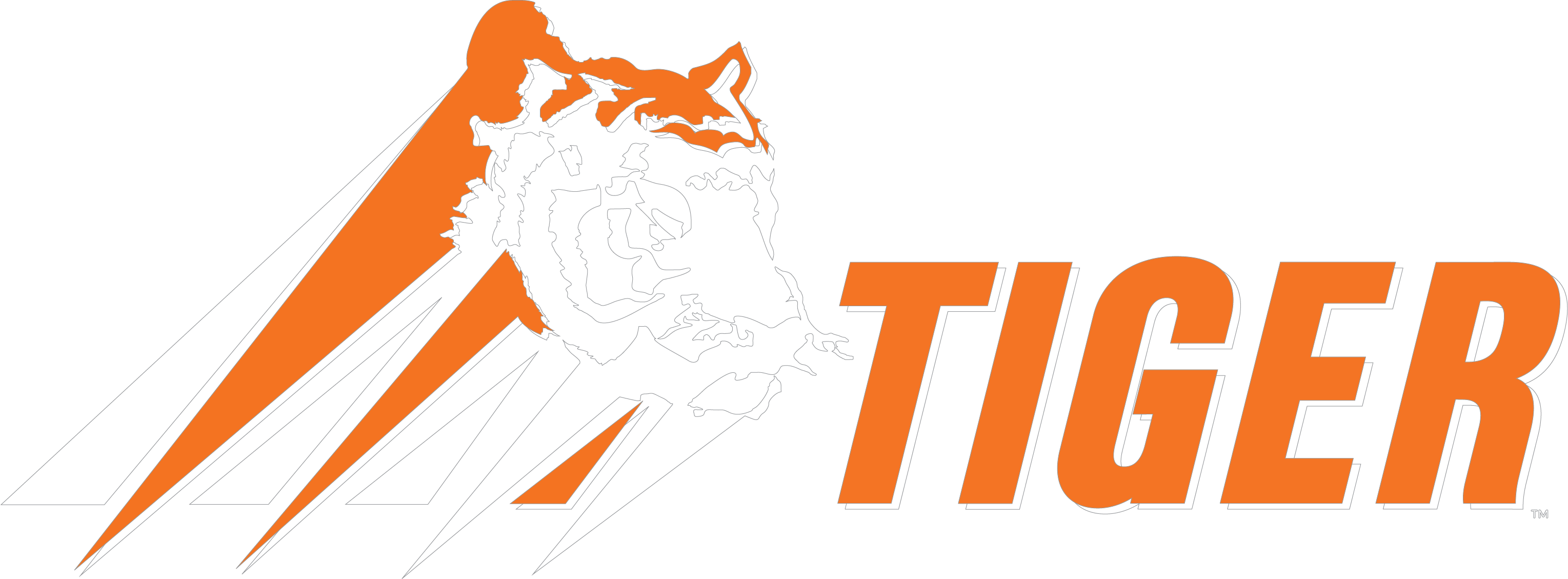 Tiger Horiz with White for Dark Backgrounds